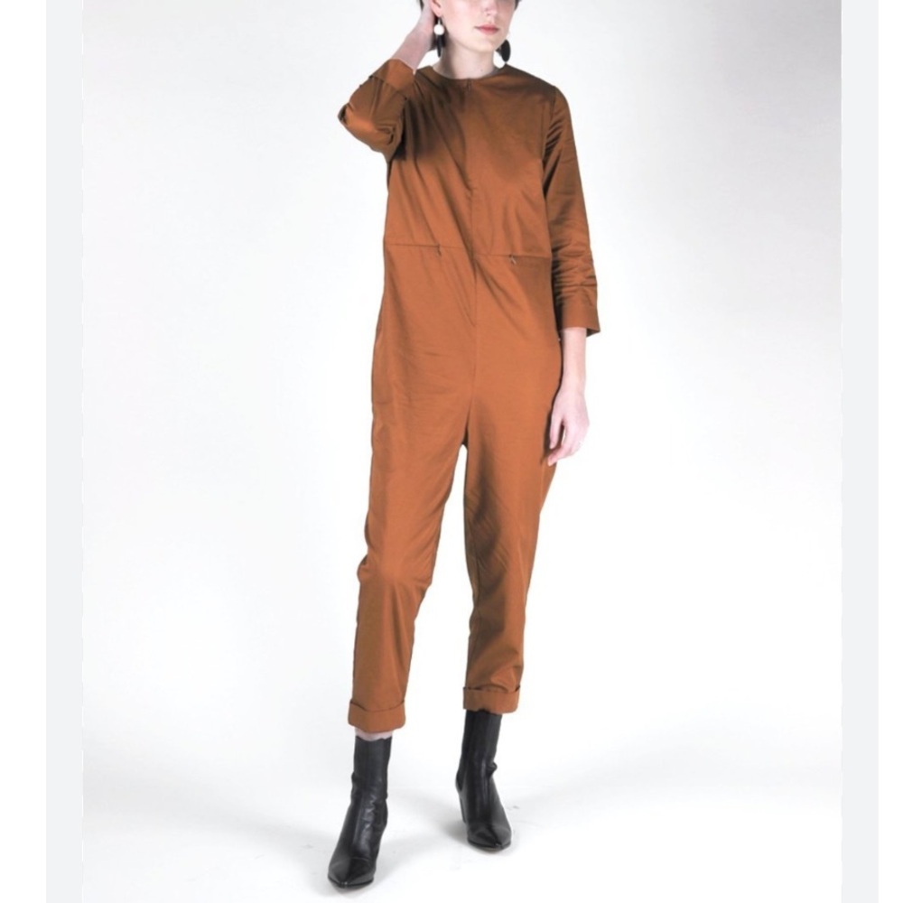 IGWT‎ Simon 100% Cotton Front Zip Slim Crop Jumpsuit In God We Trust Women’s SM